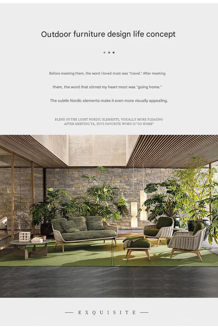 Luxury Garden Lounge Sofa with Aluminum Frame