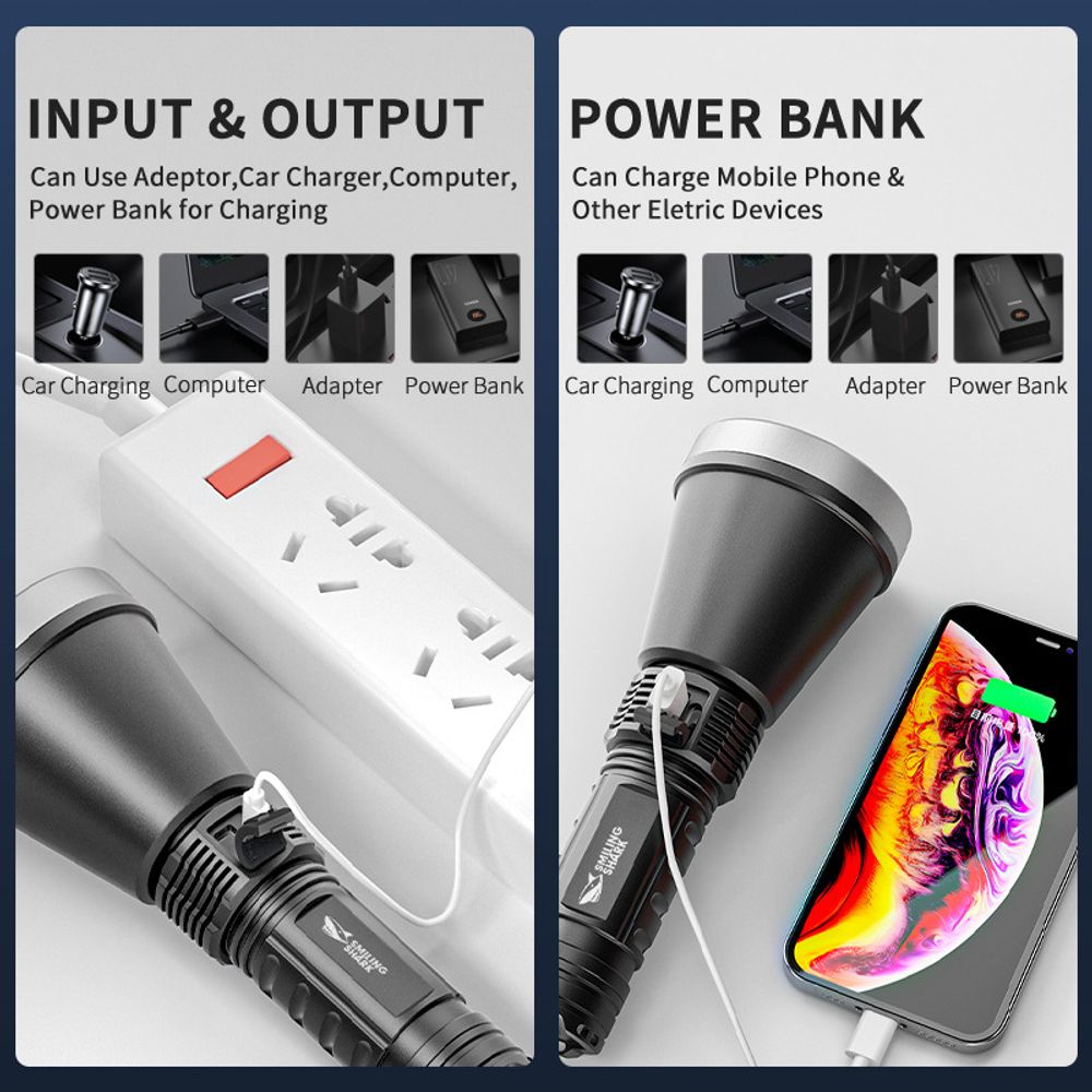 SMILING SHARK E529 Multifunctional Laser Xenon Flashlight