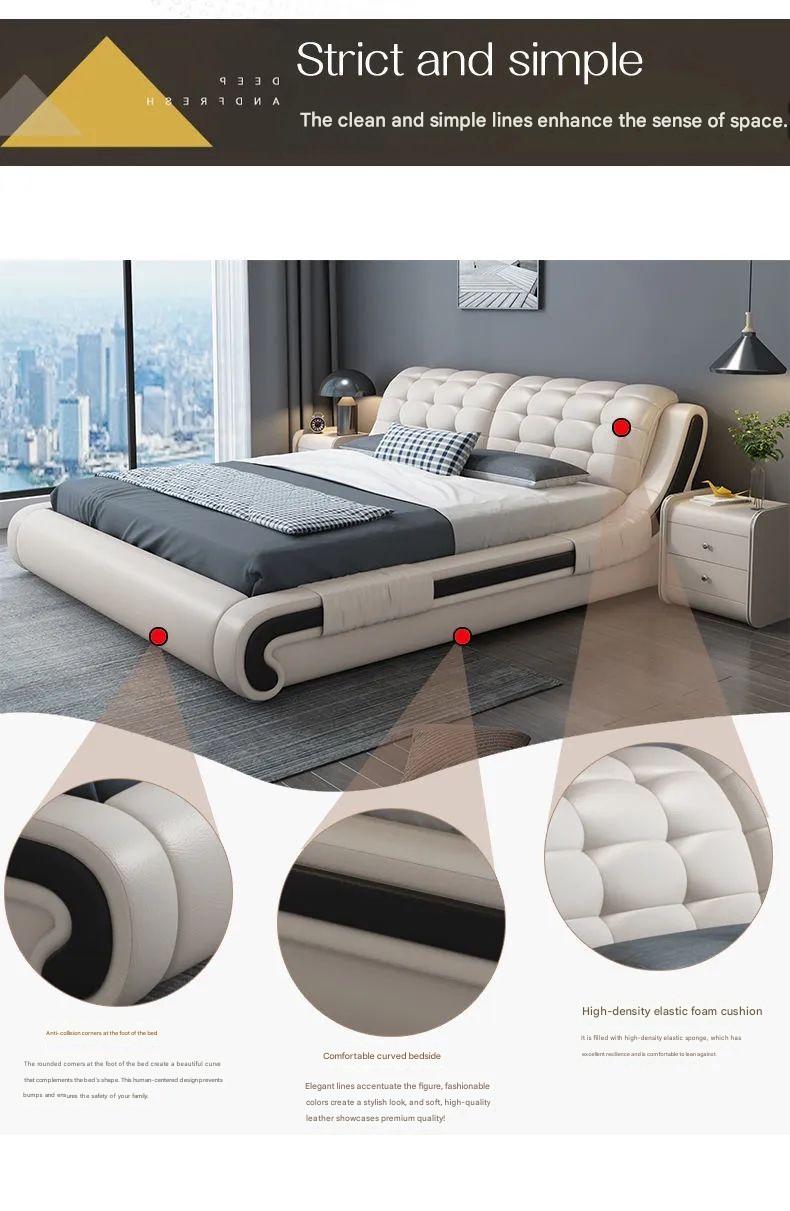 Modern Luxury Upholstered Platform Bed with Tufted Headboard