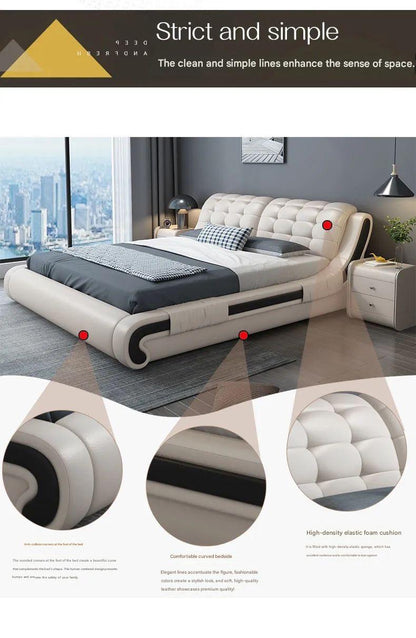 Modern Luxury Upholstered Platform Bed with Tufted Headboard