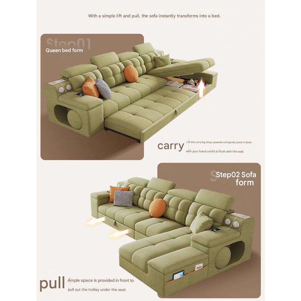 Luxury Chenille Cotton Linen Folding Sofa Bed