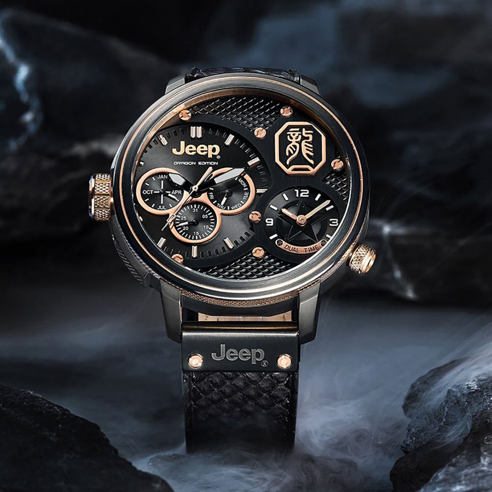 Jeep Wrangler Black Dial Strap Watch