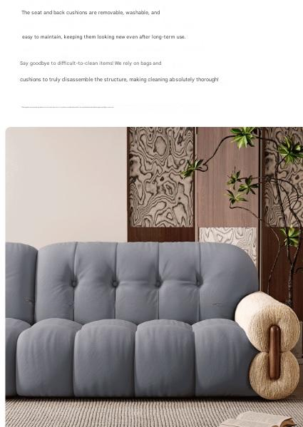 Retro Chenille Fabric Sofa with Adjustable Depth