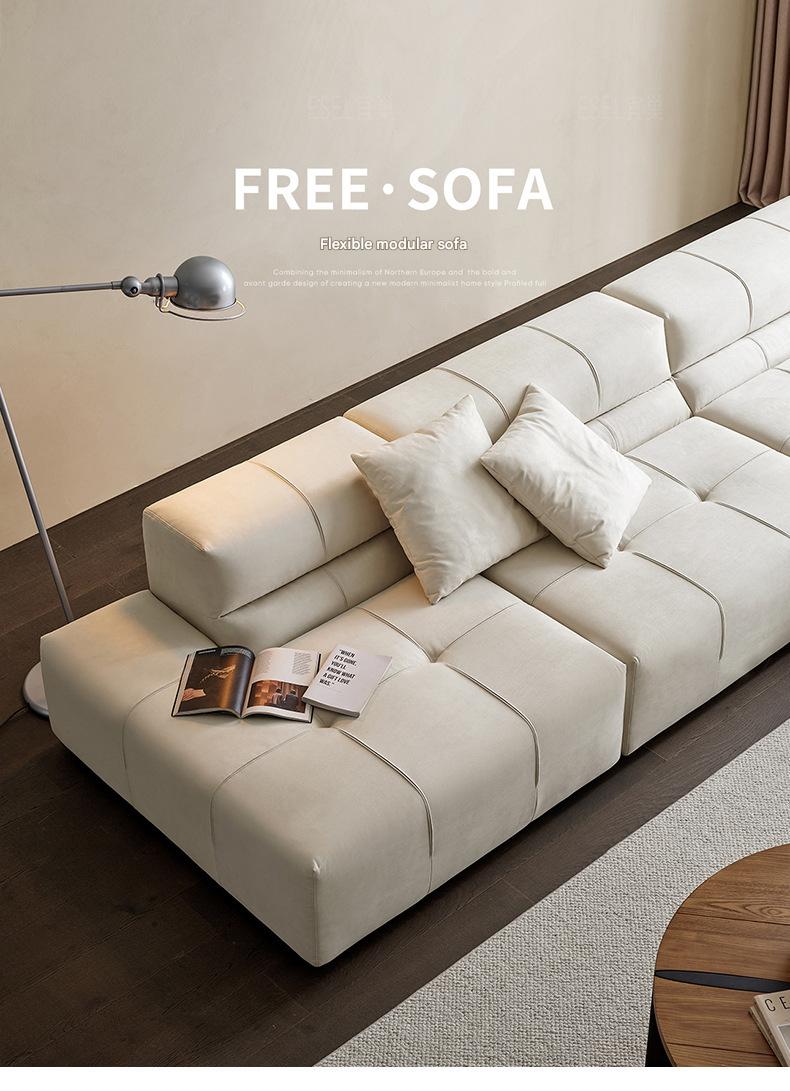 Modern Modular  Fabric Floor Sofa Set