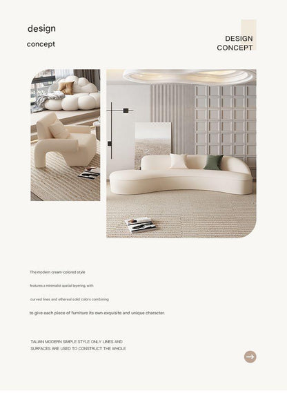 Modern Curved Cloud Sofa Set With Chair And Coffee Table
