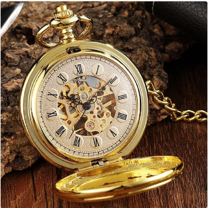 Hollow Carved Mechanical Pocket Watch