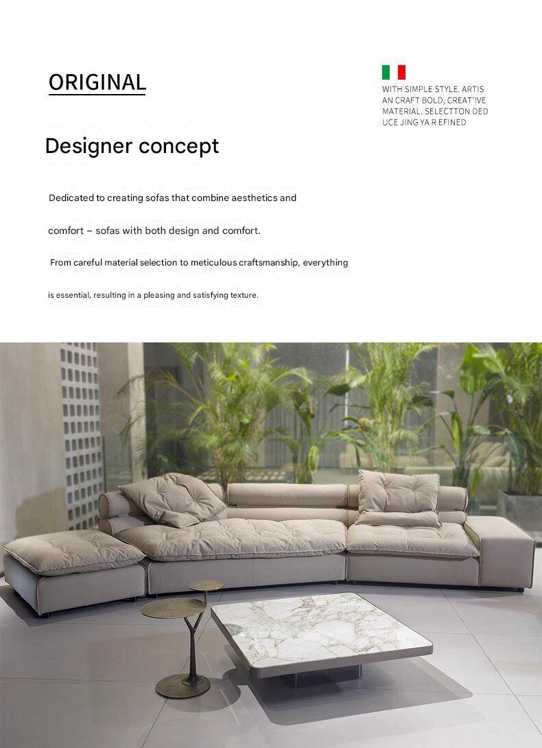 Modern Nubuck Leather Modular Sofa