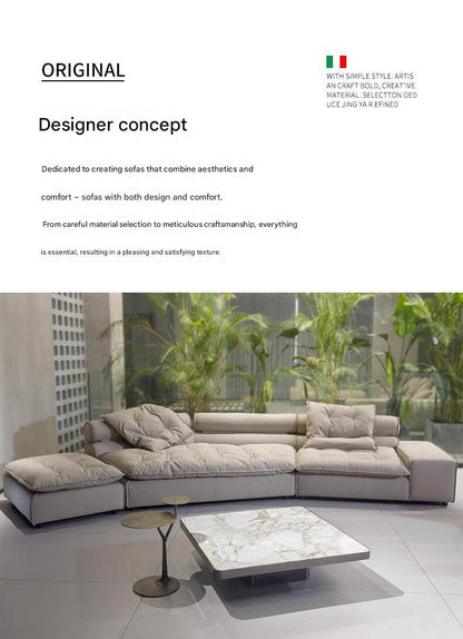 Modern Nubuck Leather Modular Sofa