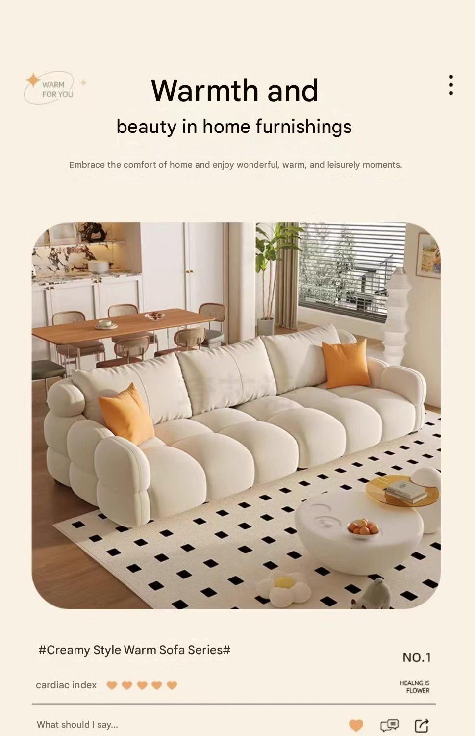 Modern French Barcelona Cloud Velvet Sofa