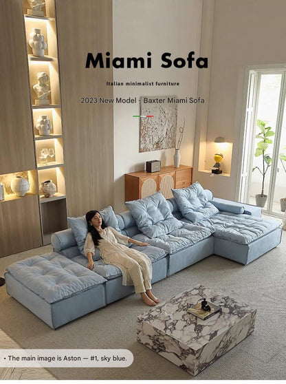 Modern Modular Fabric Sofa Bed with Deep Cushion Seating