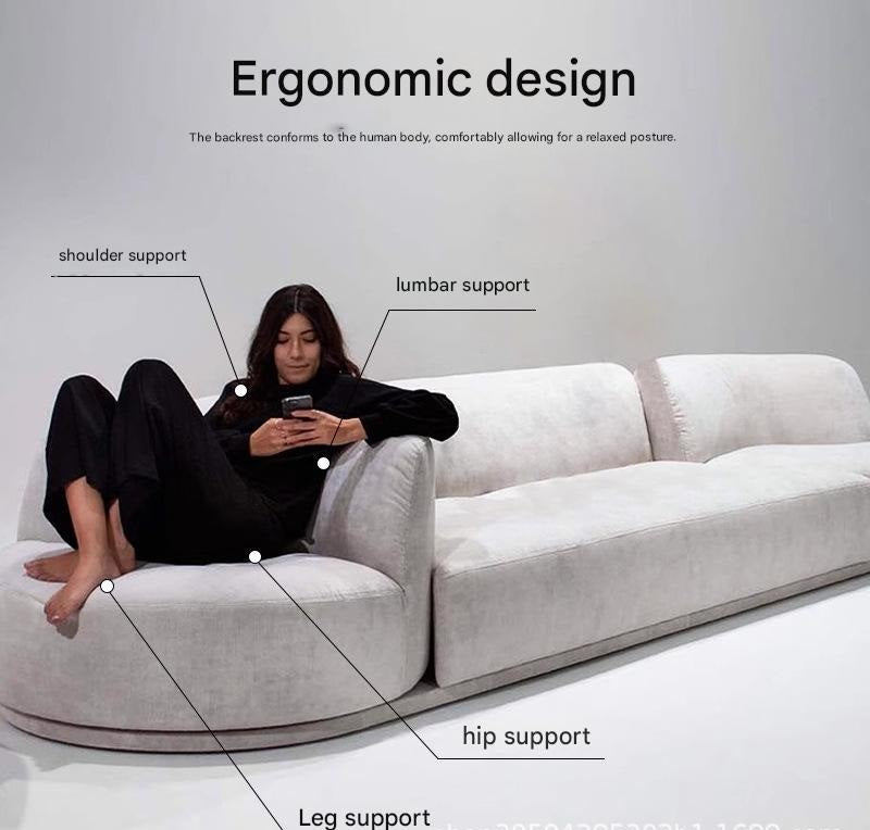 Luxury Curved Fabric Bordone Rotating Sectional Sofa Set