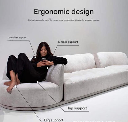 Luxury Curved Fabric Bordone Rotating Sectional Sofa Set
