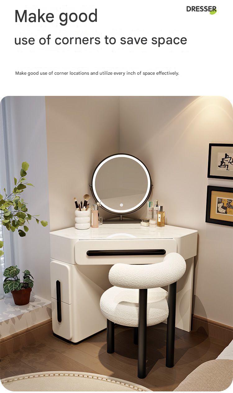 Luxury Dressing Table With LED Mirror And Stool