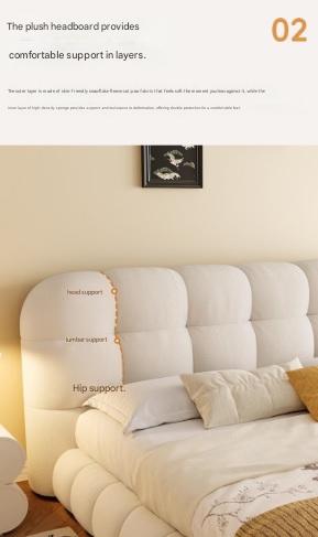 Modern Upholstered Platform Bed with Tufted Headboard