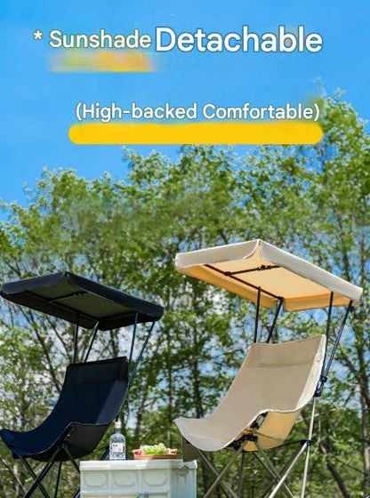 Outdoor Folding Chair with Umbrella Canopy