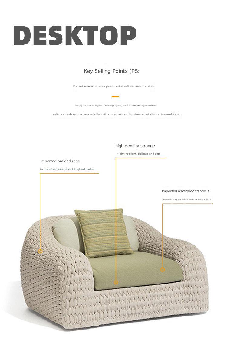 Luxury Outdoor Rattan Sofa Set With Coffee Table