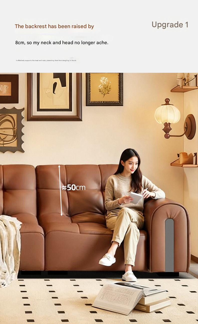 Modern Tufted Leather Sofa