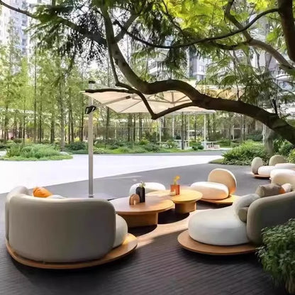 Luxury Outdoor Curved Sofa Set with Coffee Table