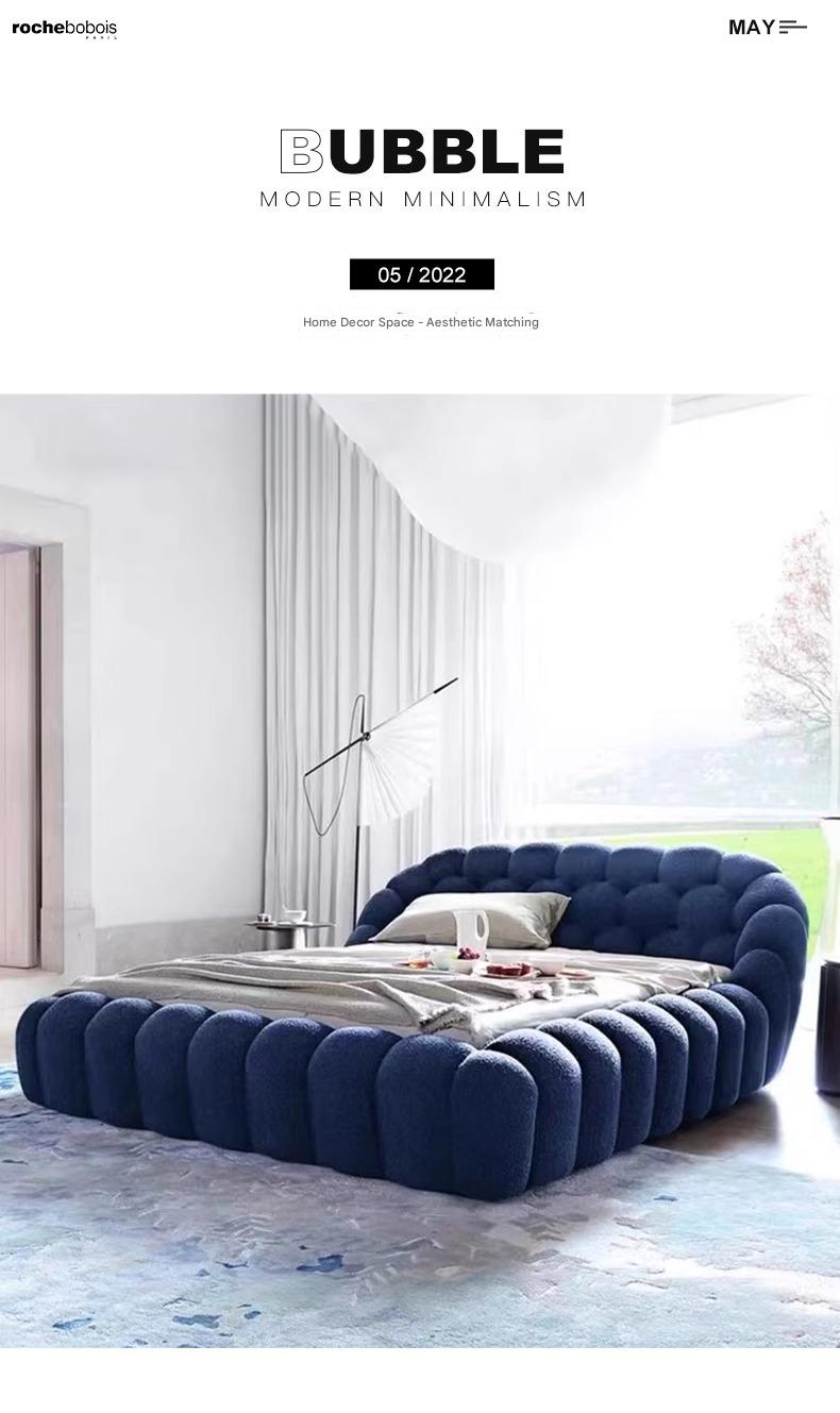 Luxury Elegant Teddy Velvet Bubble Bed