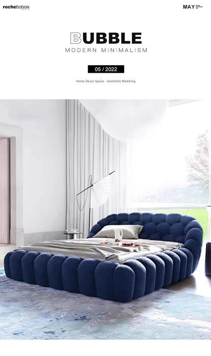 Luxury Elegant Teddy Velvet Bubble Bed