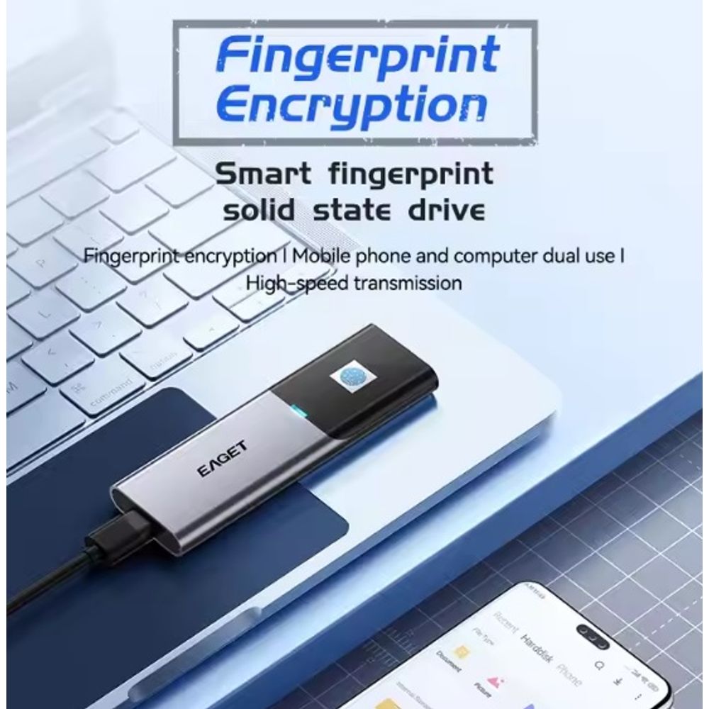 EAGET FM6 1TB Fingerprint Unlocking SSD Hard Drive
