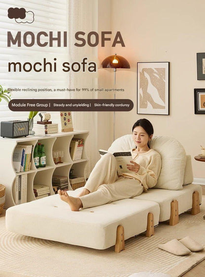 Luxury Fabric Floor Sofa Bed with Backrest
