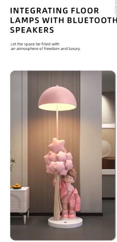 Resin Cartoon Star Boy Floor Lamp With Bluetooth Audio