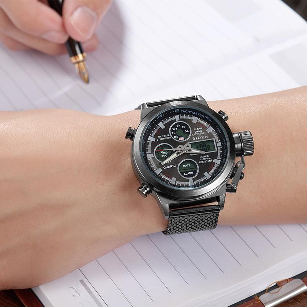 BIDEN Mens Digital Quartz Watch