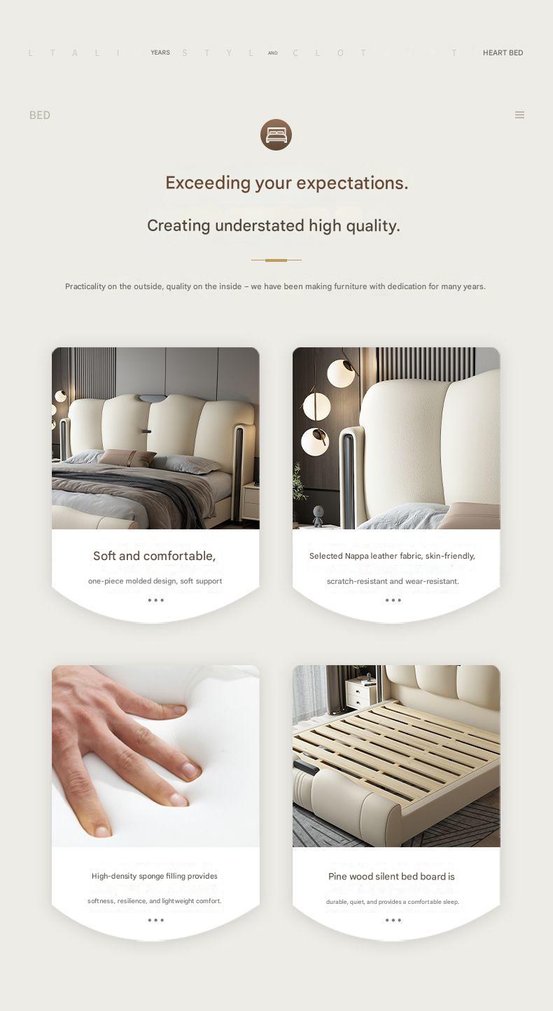 Luxury Italian Leather Storage Bed