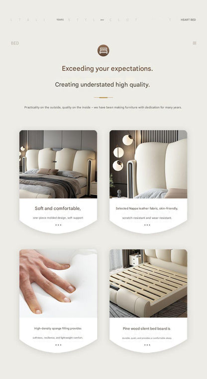 Luxury Italian Leather Storage Bed