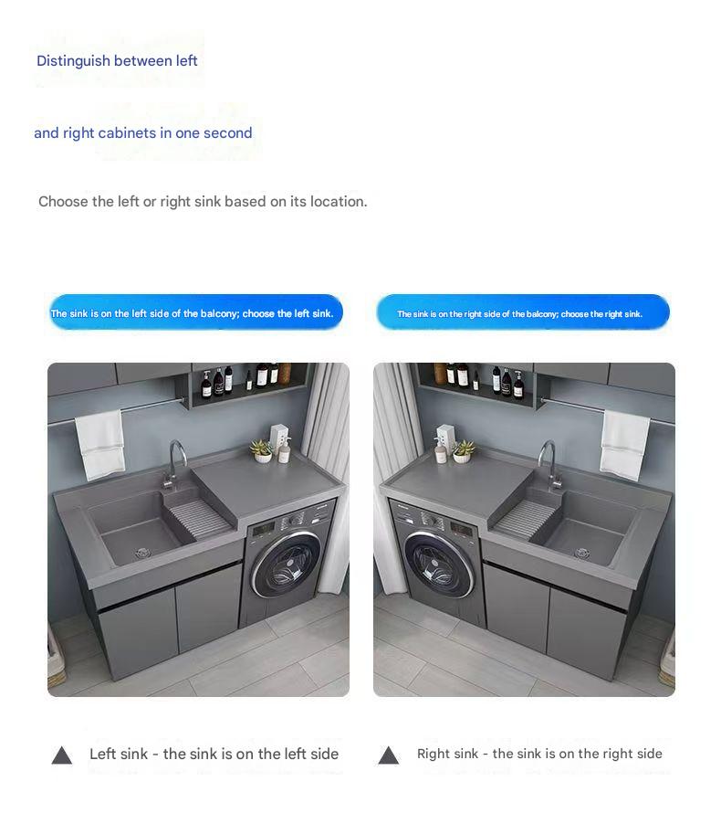 Modern Laundry Cabinet with Integrated Wash Basin
