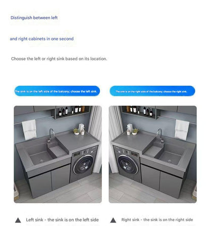 Modern Laundry Cabinet with Integrated Wash Basin