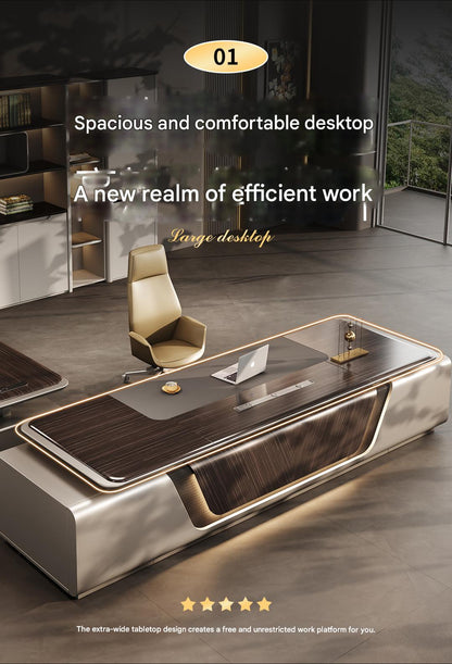 Luxury Executive Office Desk with LED Lighting