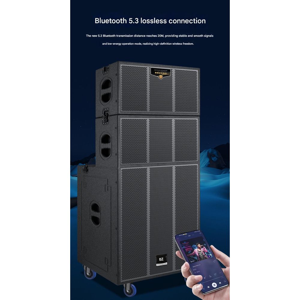 Outdoor High-Power PA Speaker with Mic & Wheels