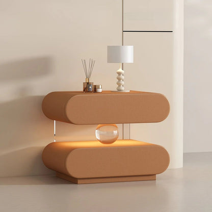 Luxury Wooden Bedside Table With Acrylic Sensor Light