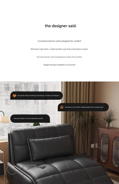 Luxary Electric Leather Folding Sofa Bed