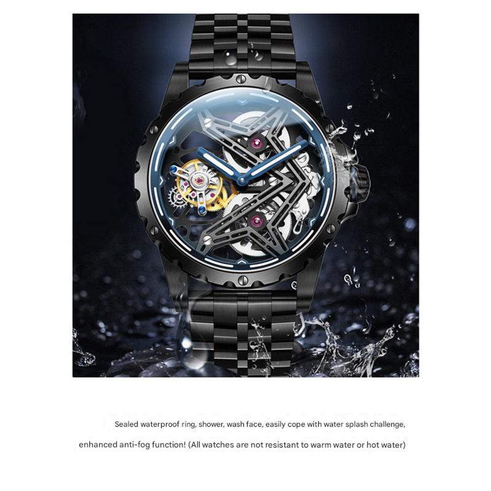 IDEALKNIGHT Tourbillon Automatic Mechanical Mens Watch