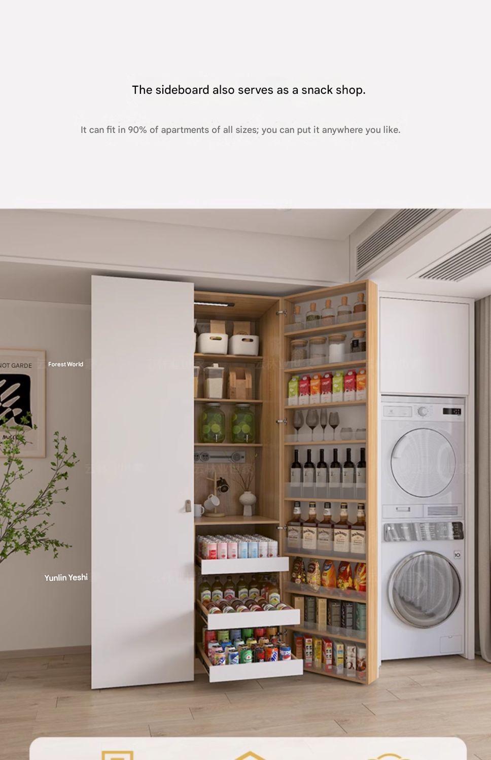 Modern Wooden Wardrobe Storage Cabinet with Shelves