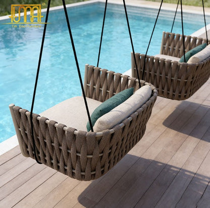 Luxury Outdoor Hanging Swing Chair Set with Cushions