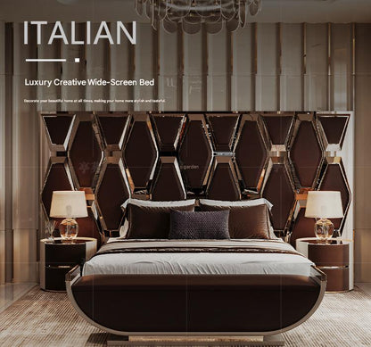 Italian Luxury Wide Screen Double Bed