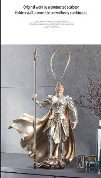 Return of the Wu Kong King Warrior Statue with Spear
