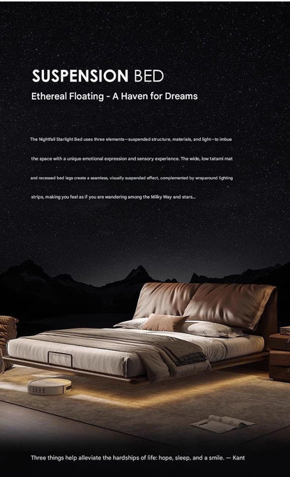 Italian Light Luxury Double Leather Bed