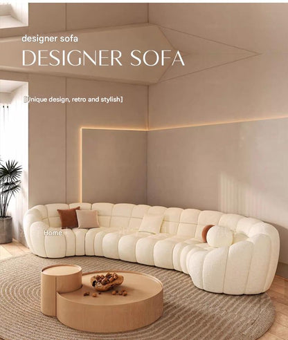 Italian Luxury Fabric Curved Sofa Set