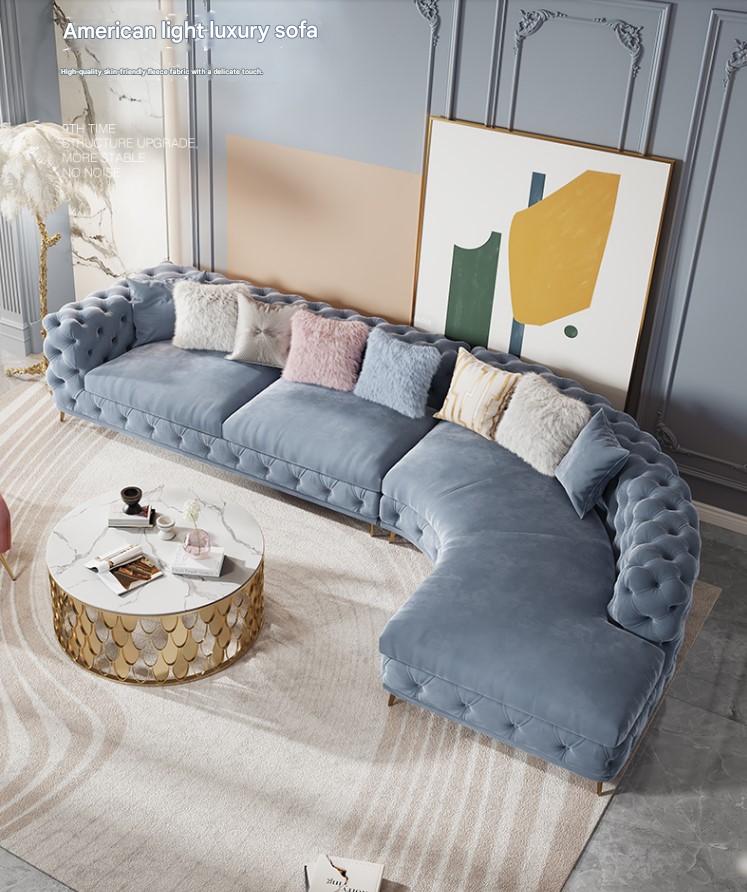 Italian Light Luxury Concubine Corner Fabric Sofa Set