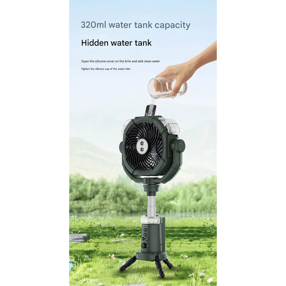 USB Charging Vertical Hanging Tripod Camping Spray Fan