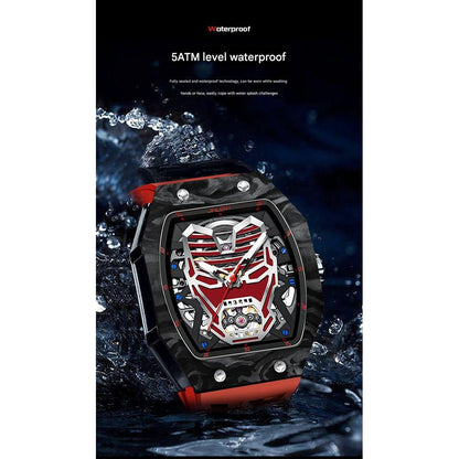 JINLERY Ironman Barrel-Shaped Luminous Mechanical Watch