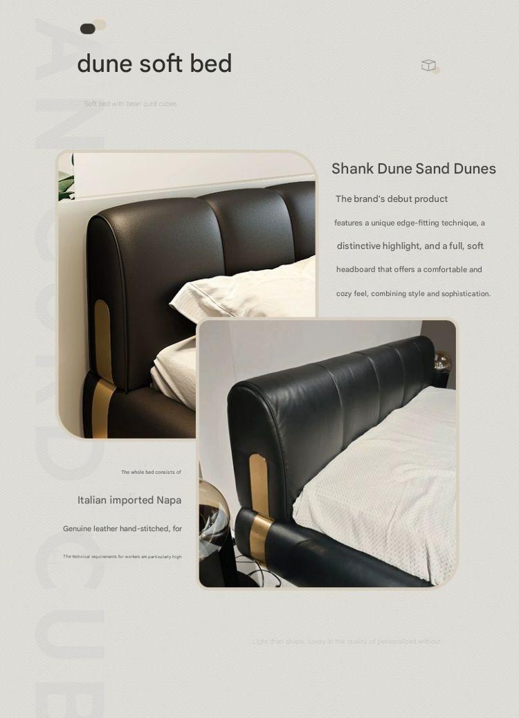 Italian Luxury Soft Leather Double Bed