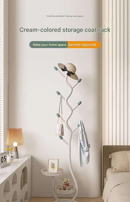 Luxury MultiFunctional Floor Standing Clothes Rack with Dual Tray