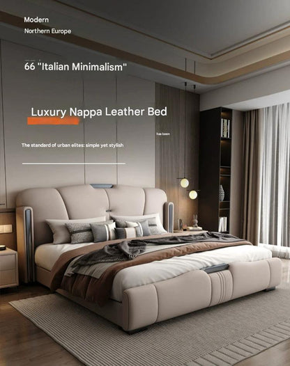 Modern Light Luxury Leather Bed