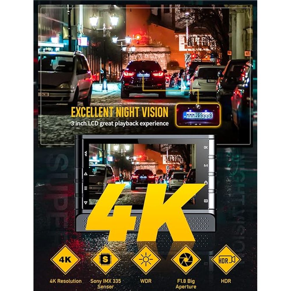 4K Recorder Dual-Channel WIFI Car Dash Cam